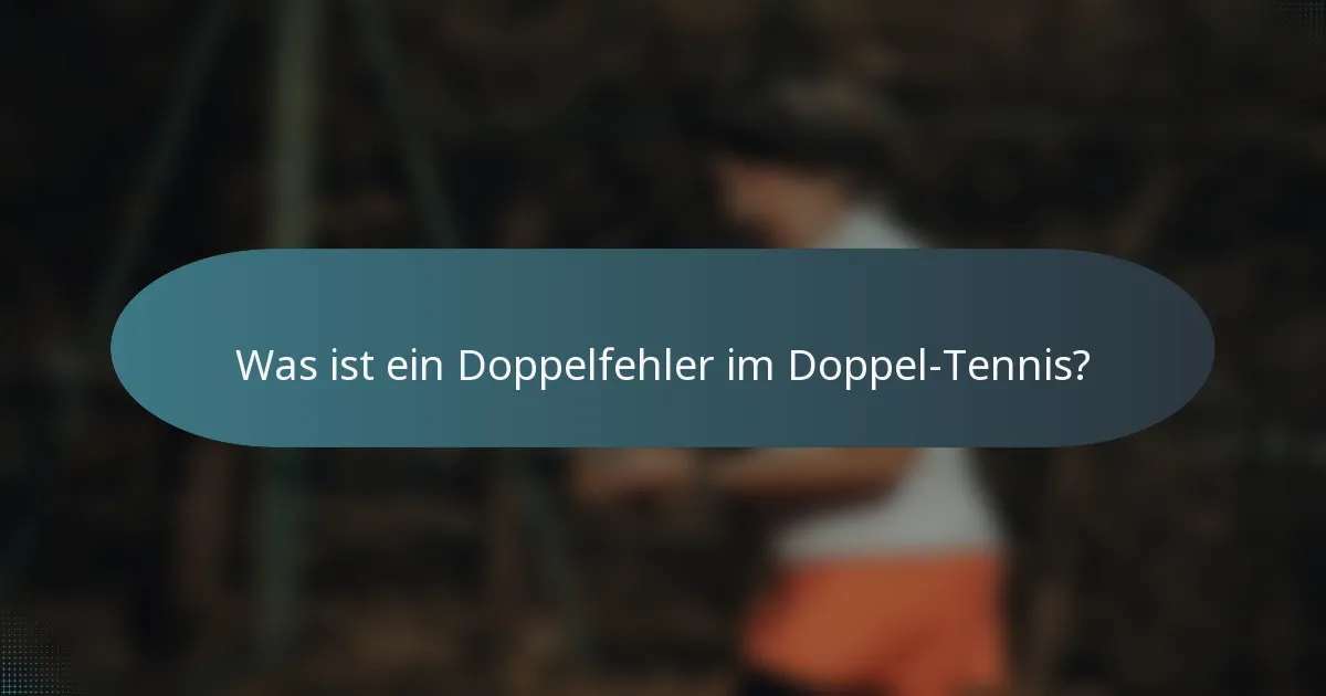Was ist ein Doppelfehler im Doppel-Tennis?