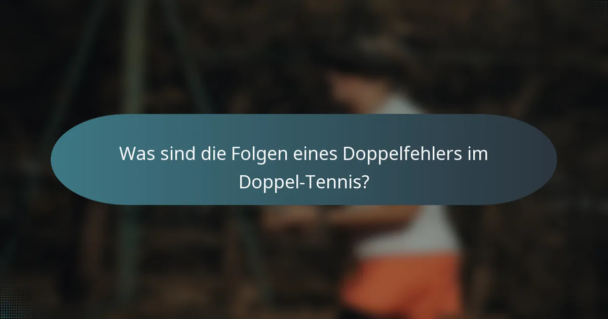 Was sind die Folgen eines Doppelfehlers im Doppel-Tennis?