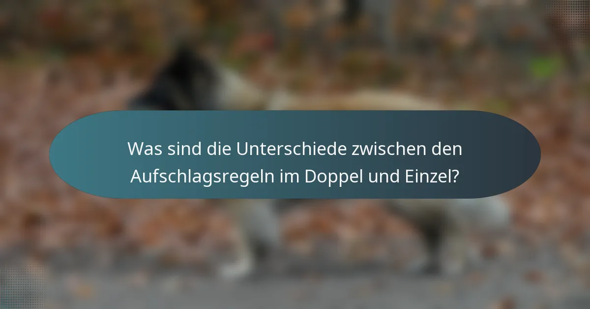 Was sind die Unterschiede zwischen den Aufschlagsregeln im Doppel und Einzel?