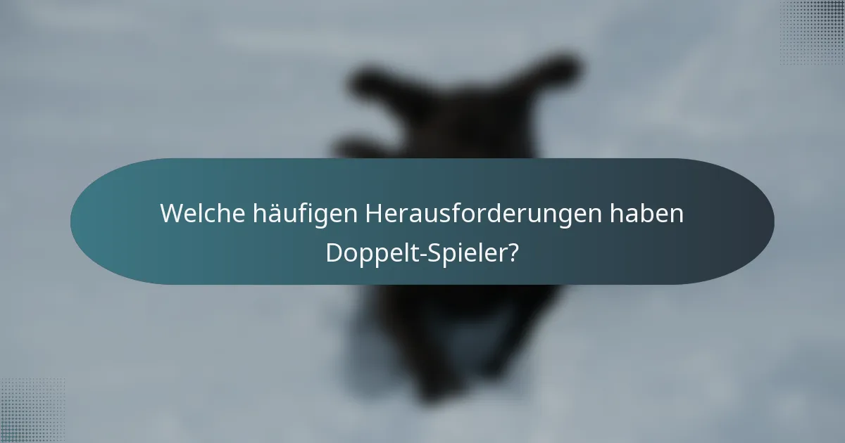 Welche häufigen Herausforderungen haben Doppelt-Spieler?