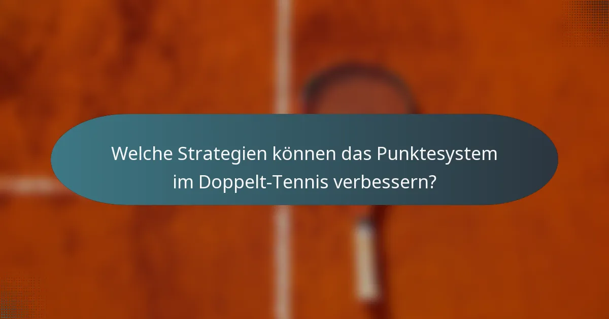 Welche Strategien können das Punktesystem im Doppelt-Tennis verbessern?