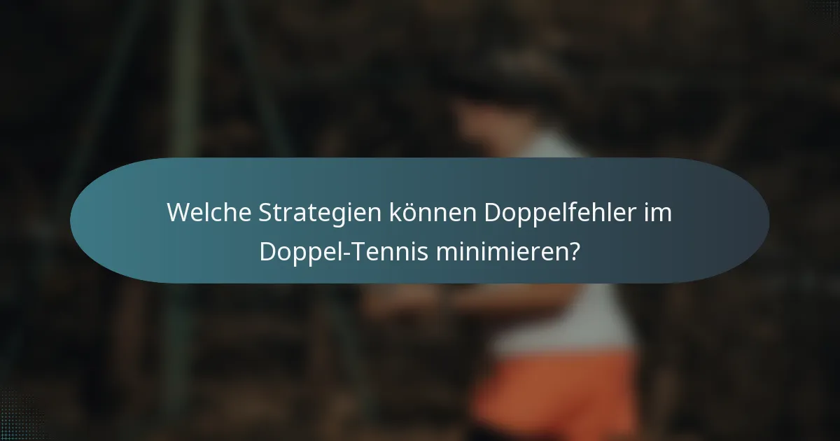 Welche Strategien können Doppelfehler im Doppel-Tennis minimieren?