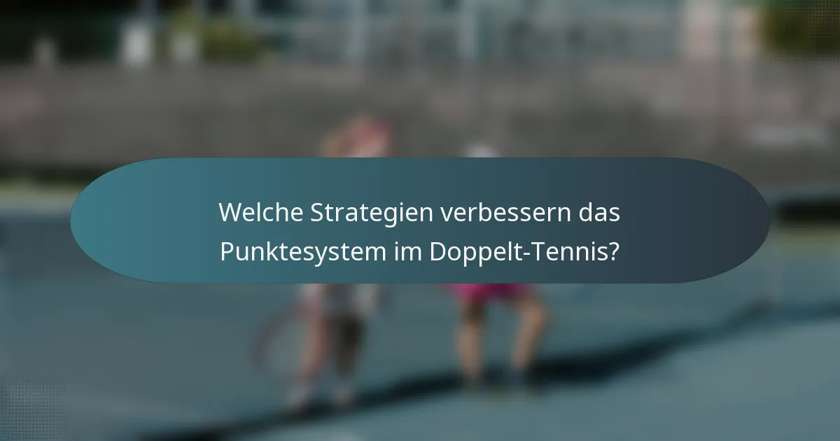 Welche Strategien verbessern das Punktesystem im Doppelt-Tennis?