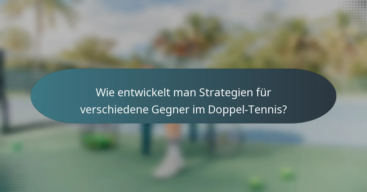 Wie entwickelt man Strategien für verschiedene Gegner im Doppel-Tennis?