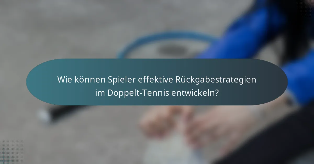 Wie können Spieler effektive Rückgabestrategien im Doppelt-Tennis entwickeln?