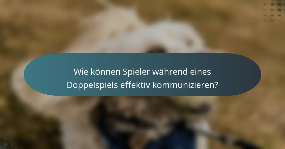 Wie können Spieler während eines Doppelspiels effektiv kommunizieren?